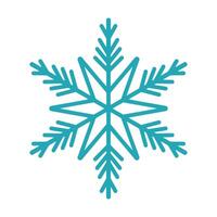 Unique snowflake, detailed illustration. Graphic outline doodle drawing. Christmas and New Year symbol. Unique snowflake silhouette icon for frosty winter designs and decorations vector