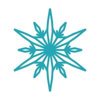 Detailed snowflake, unique hand drawn illustration. Graphic outline doodle drawing. Christmas and New Year symbol. Unique snowflake silhouette icon for frosty designs. vector