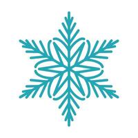 Detailed snowflake, unique hand drawn illustration. Graphic outline doodle drawing. Christmas and New Year symbol. Unique snowflake silhouette icon for frosty winter designs. vector