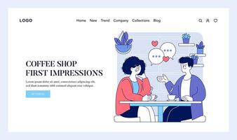 Exploring Coffee Shop First Impressions Discovering a Cozy and Inviting Atmosphere vector