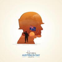 Happy Australia day with Australian flag or map illustration vector