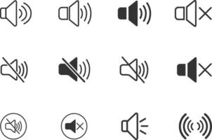 Set of volume icons. Speaker volume icons isolated vector