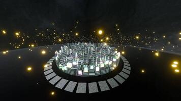 A computer generated image of a city with lights video