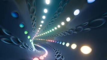 Abstract tunnel with colorful lights and circles video