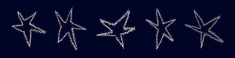 Hand drawn star with crayon and chalk texture. Kid friendly shape with sketchy pencil lines and brush strokes. Flat illustration isolated on background. vector