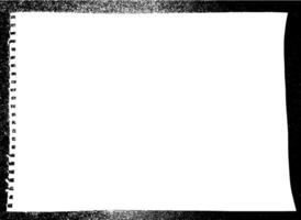 Retro paper background with black frame and grainy noise and grit texture. Black and white distressed overlay. illustration isolated vector