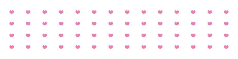 Seamless heart pattern with a cute pink texture. Love themed background for Valentine's Day design. Flat illustration isolated vector