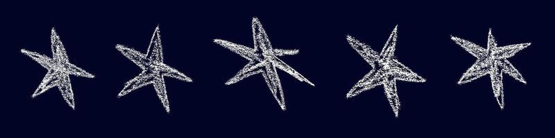 Hand drawn star with crayon and chalk texture. Kid friendly shape with sketchy pencil lines and brush strokes. Flat illustration isolated on background. vector