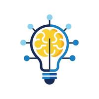 Mindful Innovation Logo - Unique Bulb and Brain Combo vector