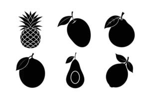 Tropical Fruit Bundle - Pineapple, Mango, Guava, Lime, Avocado, Lemon vector