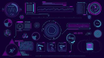 Pack of animated HUD elements for high-tech interface video