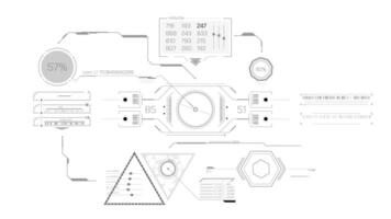 Animation of high-tech screen design for data processing video