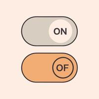 Two buttons with the word on and off on them vector