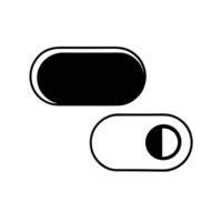 Black and white icon of a button and a button vector