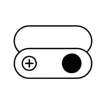 A black and white image of a controller with a button vector
