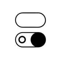 A black and white icon of a button vector
