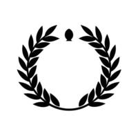 A laurel wreath is shown in black and white vector