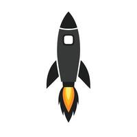 Rocket launch illustration flat design icon vector