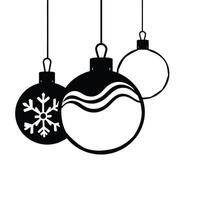 Christmas baubles hanging on a string vector