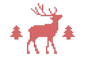 knitted red deer for the new year. vector