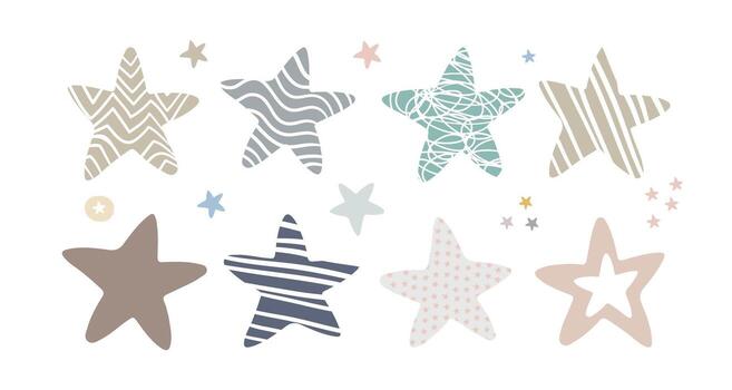 Abstract design elements set of different stars vector
