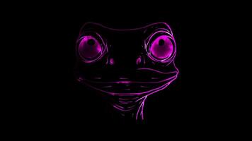 Neon frame effect, various dinosaurs on black background video