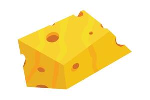 A bright and fun illustration of a wedge of Swiss cheese, complete with multiple holes. The smooth texture and playful design make it ideal for humorous projects vector