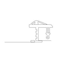 A line drawing of a crane on a white background vector