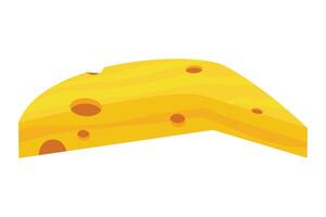 A playful cartoon illustration of a yellow cheese wedge with various holes. Its smooth texture and vibrant color perfectly capture the essence of cheese vector