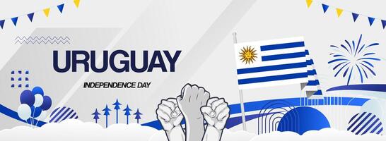 A stunning abstract background design for Uruguay national day, featuring the bright colors of the flag. Ideal for invitations, posters, and more. vector