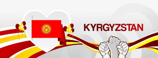 Beautiful abstract designs for Kyrgyzstan Independence Day. Ideal for various formats, templates features the flag and a spirit of celebration. vector