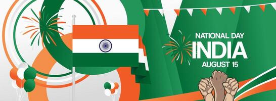 India Independence Day with beautiful abstract designs. Perfect for greeting cards, posters, and slides that celebrate freedom and unity. vector