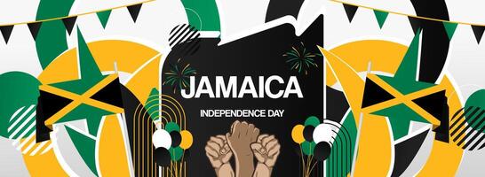 Unique abstract art designs for Jamaica's national celebrations. Ideal for sporting events, invitations, and stunning billboard displays. vector