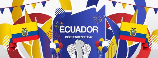 Honor Ecuadorian Independence with our sophisticated background designs. With colorful flags and energetic illustrations, these templates cater to various occasions. vector