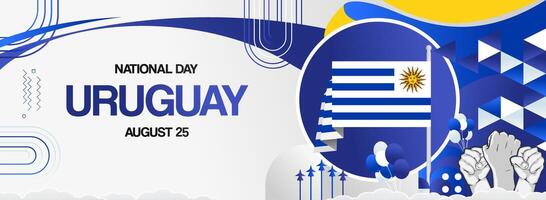 Uruguay Independence Day with colorful designs. Great for invitations and posters, emphasizing the flag and a joyful ambiance. vector