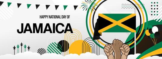 Memorable invitations and event materials with Jamaica Independence Day templates. Perfect for sports events and greeting cards, celebrate in style. vector