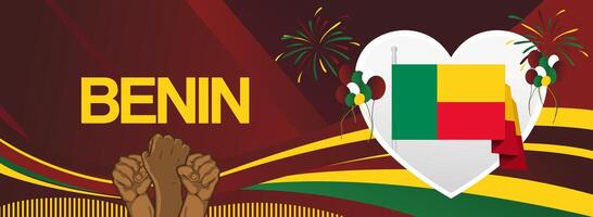 Abstract backgrounds for Benin Independence Day. Great for creative projects like greeting cards, posters, and billboards that feature the nation's colors. vector