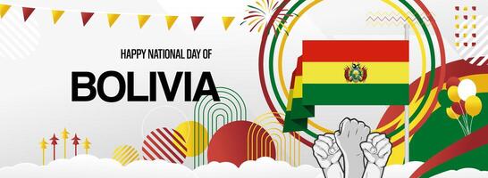Unique banner designs for Bolivia Independence Day. Emphasizes patriotic themes and stunning visuals to enhance your celebrations. vector