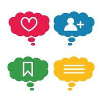 Bubble Chat Icon Love, Add, Save and Dialog Template vector