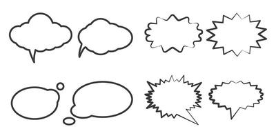 Speech Talk Bubbles for Comics Text Template set vector