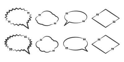 Quote Text in Speech Bubble Template vector