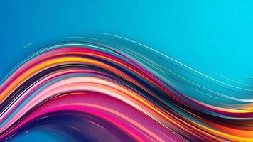 Colorful abstract background with flowing lines and waves in blue, orange, and rainbow hues, creating a vibrant and dynamic design video