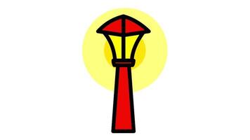 tall, functional park lamp that provides ample light along long pathways, ensuring safety and visibility for park visitors video