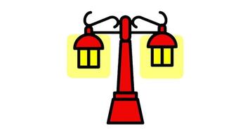 Looping animation of functional design with two light heads, providing broader illumination for busy intersections and wide sidewalks video
