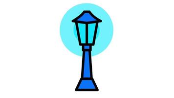 Looping animation of timeless park lamp design with a tall, elegant pole and warm lighting, creating a welcoming ambiance in public parks and pathways video