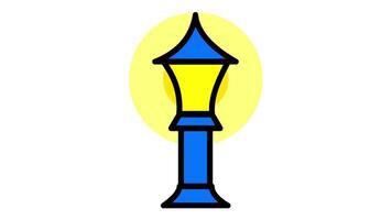 Looping animation of modern street lamp with a graceful, curved pole, adding a contemporary touch to city park video