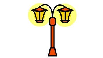 sturdy park lamp constructed from wrought iron with ornate detailing and a patina finish, adding a strong historical presence to any park setting video