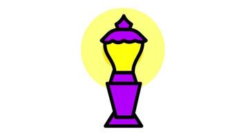 park lamp shaped like a blooming flower, with soft, warm light radiating from its petals, adding a whimsical touch to floral gardens video