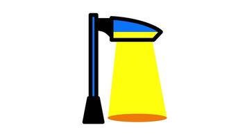 Looping animation of modern street lamp with a graceful, curved pole, adding a city walkways video