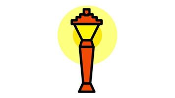 Looping animation of elegant street lamp with a vintage design, casting a warm glow and adding a touch of nostalgia to urban settings video